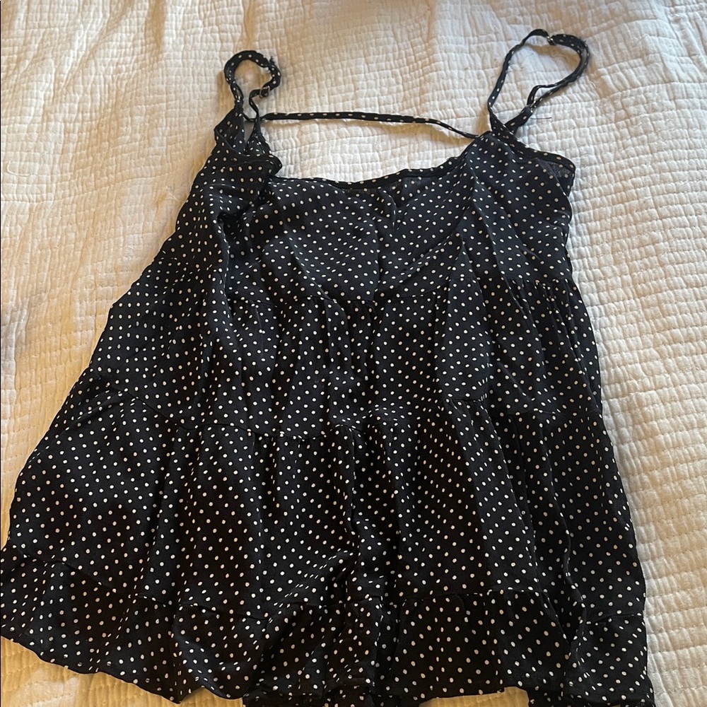 Brandy Melville Black and White Polka Dot Camisole